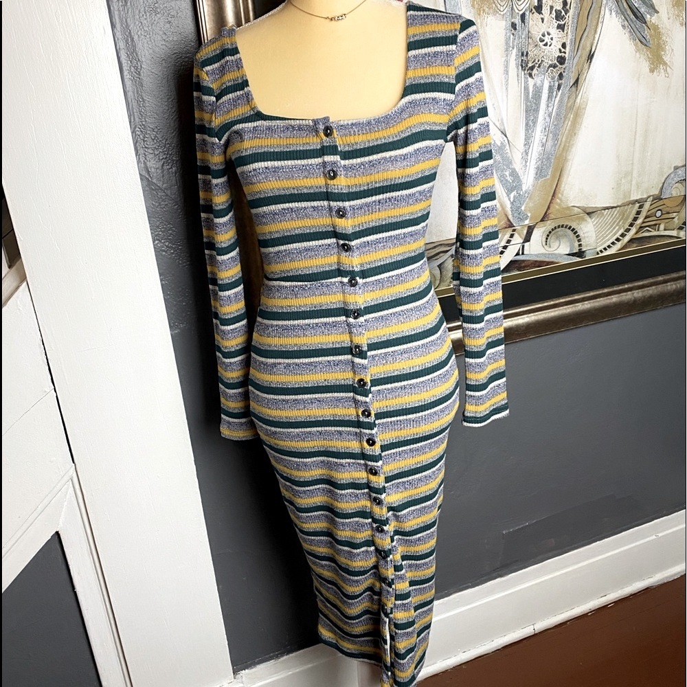 NWT Alya striped knit lightweight sweater dress size XS long sleeves